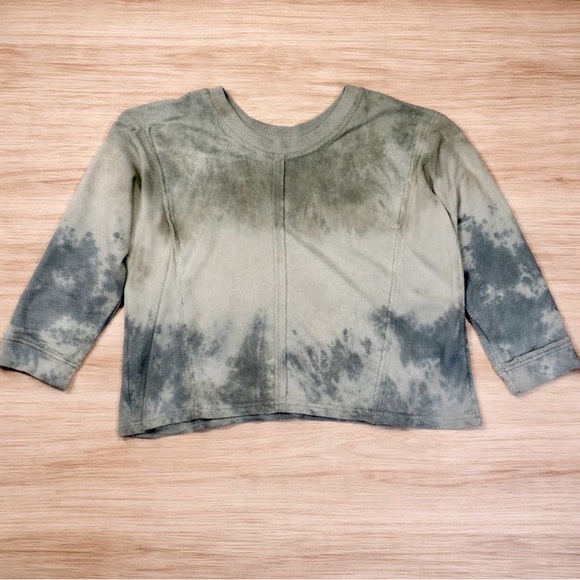 🌿POL Women's Light Green Waffle Knit Dolman Sleeve Top - Picture 3 of 6